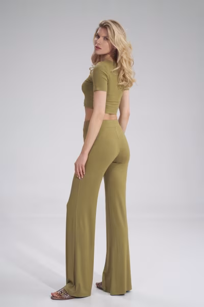 Spodnie Damskie Model M749 Light Oliwka - Figl — zdjęcie 3