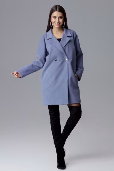 Płaszcz Damski Model M625 Blue - Figl — zdjęcie 1