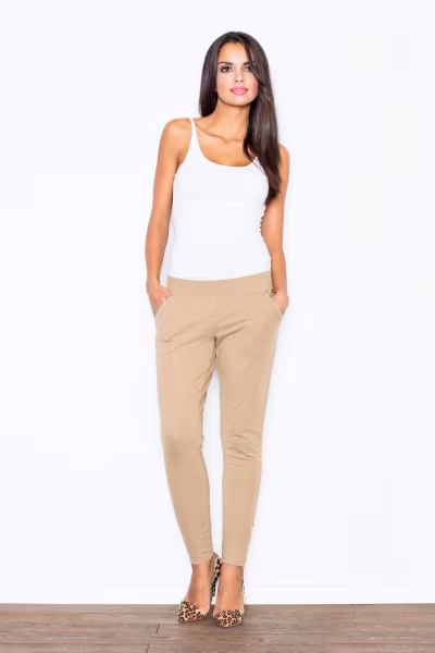 Spodnie Damskie Model 338 Beige - Figl — zdjęcie 1
