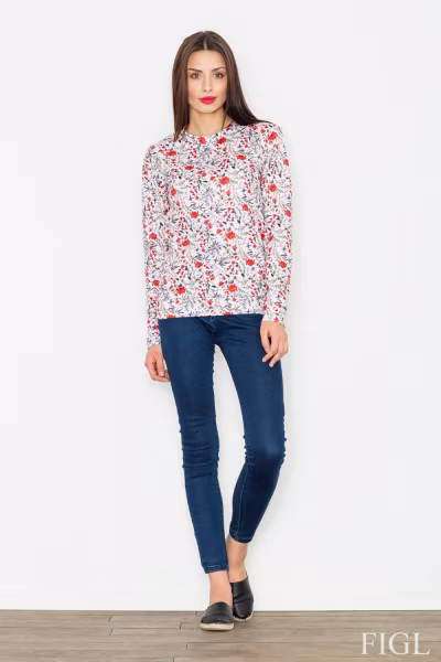Bluza Damska Model M541 Wzór 57 White - Figl — zdjęcie 2