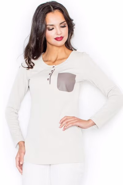 Bluzka Model M156 Beige - Figl — zdjęcie 2