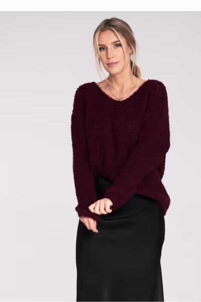 Sweter Damski Model M1108 Bordo - Figl — zdjęcie 2