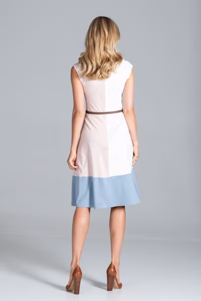 Sukienka Model M815 Ecru/Pink/Blue - Figl — zdjęcie 3