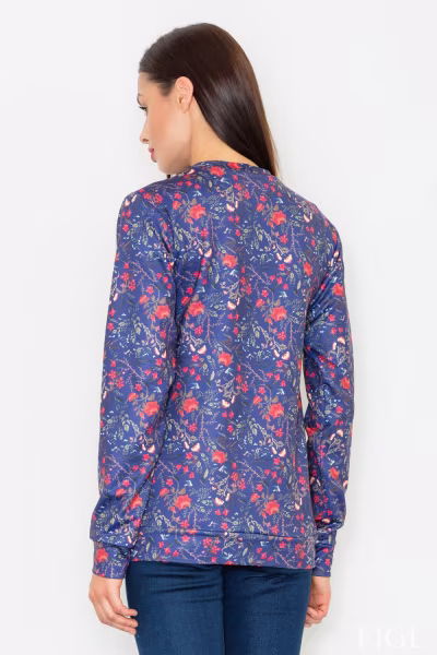 Bluza Damska Model M541 Wzór 58 Blue - Figl — zdjęcie 3