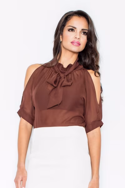 Bluzka Model M113 Brown - Figl — zdjęcie 1