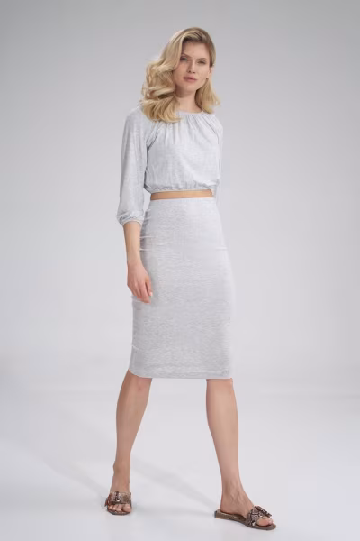Bluzka Model M781 Grey Melange - Figl — zdjęcie 2