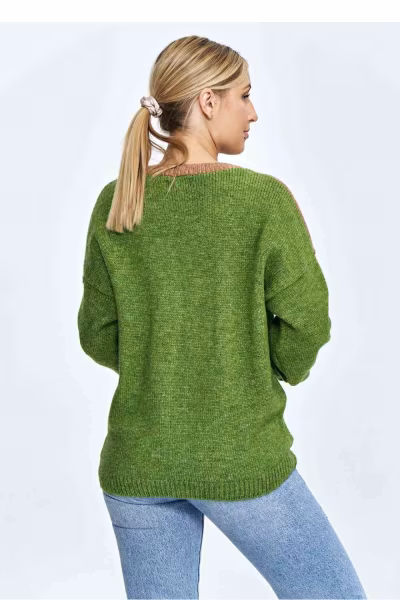 Sweter Damski Model M905 Green/Brown - Figl — zdjęcie 3