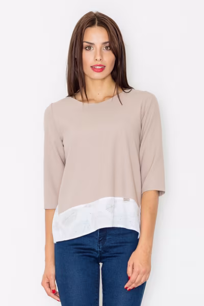 Bluzka Model M525 Beige - Figl — zdjęcie 1