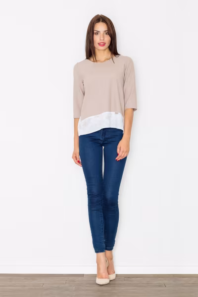Bluzka Model M525 Beige - Figl — zdjęcie 2