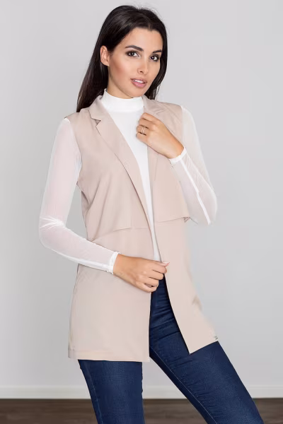 Kamizelka Damska Model M560 Beige - Figl — zdjęcie 1