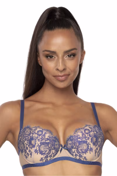 Biustonosz push up Biustonosz Push-up Model Frances M-3804/11 Beige/Navy - Mat — zdjęcie 1