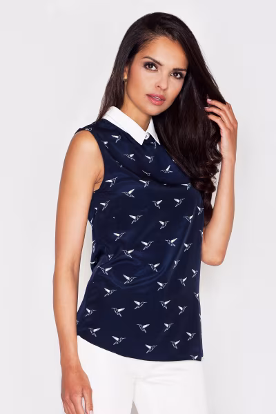 Bluzka Model 370 Navy - Figl — zdjęcie 1