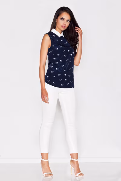 Bluzka Model 370 Navy - Figl — zdjęcie 2