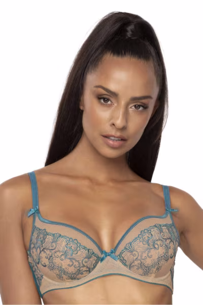 Biustonosz Soft Model Maureen M-3808/2 Beige/Turkus - Mat — zdjęcie 1