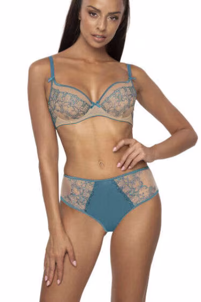Biustonosz Soft Model Maureen M-3808/2 Beige/Turkus - Mat — zdjęcie 2