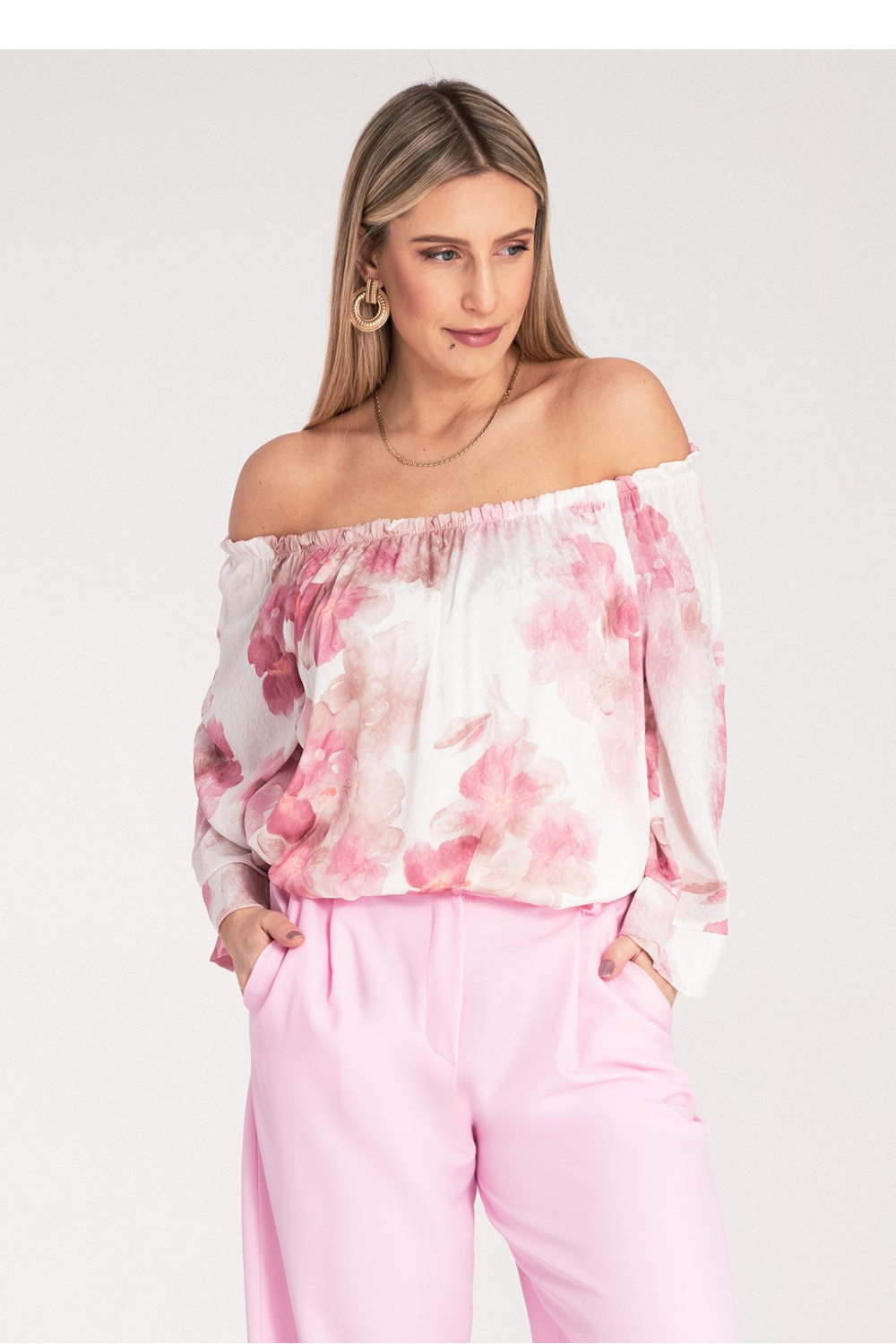 Bluzka Model M1142 Pink - Figl