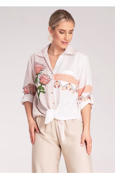 Koszula Damska Model M1120 Beige - Figl — zdjęcie 1