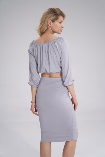 Bluzka Model M781 Light Grey - Figl — zdjęcie 3