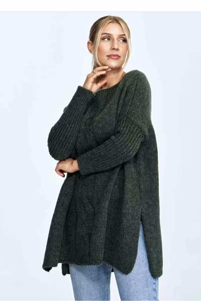 Sweter Damski Model M900 Dark Olive - Figl — zdjęcie 2
