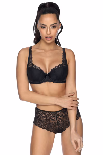 Biustonosz push up Biustonosz Usztywniany Model 3343/22 Lou Black - Mat — zdjęcie 2