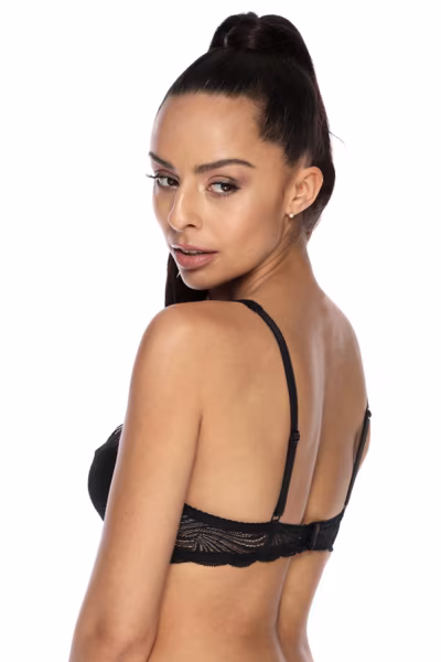 Biustonosz push up Biustonosz Usztywniany Model 3343/22 Lou Black - Mat — zdjęcie 3