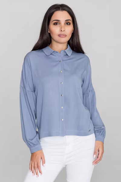 Koszula Damska Model M582 Blue - Figl — zdjęcie 1