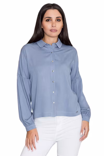 Koszula Damska Model M582 Blue - Figl — zdjęcie 2