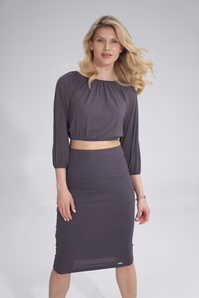 Bluzka Model M781 Dark Grey - Figl — zdjęcie 1