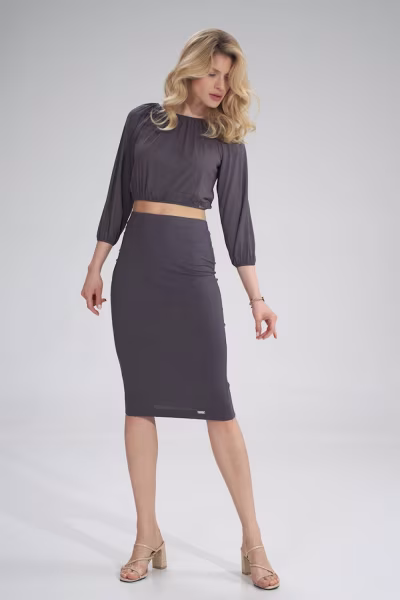 Bluzka Model M781 Dark Grey - Figl — zdjęcie 2
