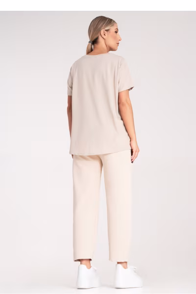 Tshirt Damski Model M1164 Beige - Figl — zdjęcie 3