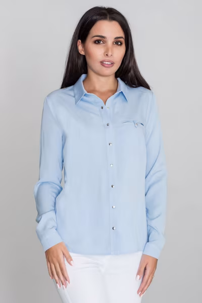 Koszula Damska Model M581 Sky Blue - Figl — zdjęcie 1