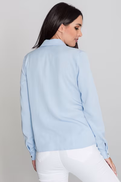 Koszula Damska Model M581 Sky Blue - Figl — zdjęcie 3
