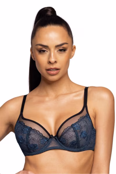 Biustonosz Soft Model Saddie M-3758/2 Blue/Black - Mat — zdjęcie 1