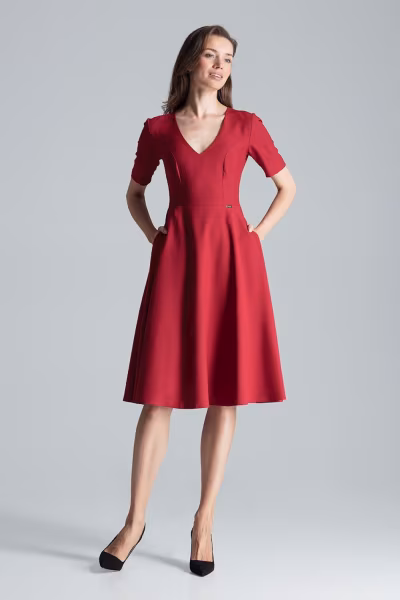 Sukienka Model M673 Bordo - Figl — zdjęcie 2