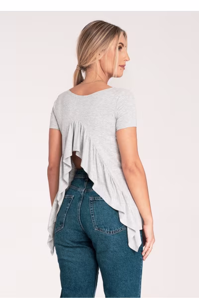Bluzka Model M1051 Light Grey - Figl — zdjęcie 3