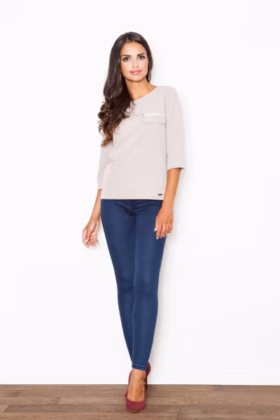 Bluzka Model M393 Beige - Figl — zdjęcie 3