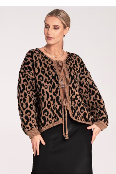 Sweter Damski Model M1094 Black/Beige - Figl — zdjęcie 1