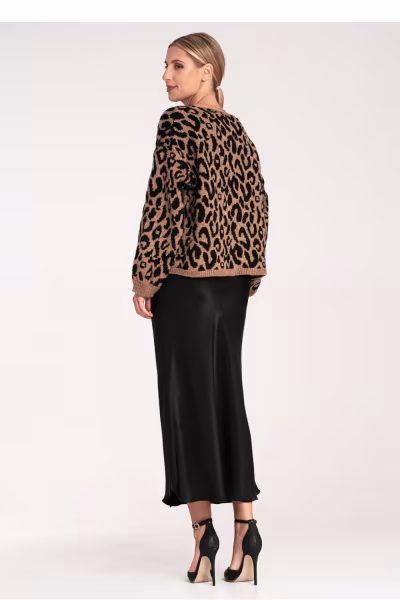Sweter Damski Model M1094 Black/Beige - Figl — zdjęcie 3
