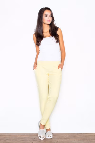 Spodnie Damskie Model 305 Yellow - Figl — zdjęcie 1