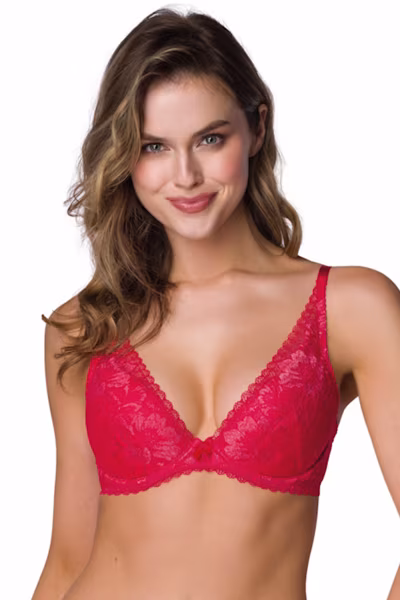 Biustonosz push up Biustonosz Push-up Model Hannah M-0115/11/1 Red - Mat — zdjęcie 1