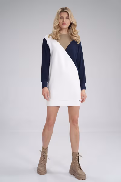 Sukienka Model M777 Beige/Navy/Ecru - Figl — zdjęcie 1
