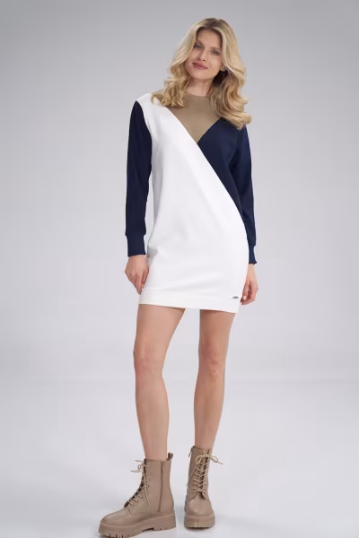 Sukienka Model M777 Beige/Navy/Ecru - Figl — zdjęcie 2