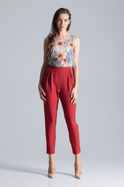 Spodnie Damskie Model M676 Bordo - Figl — zdjęcie 1