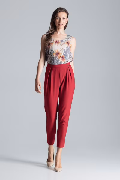 Spodnie Damskie Model M676 Bordo - Figl — zdjęcie 2