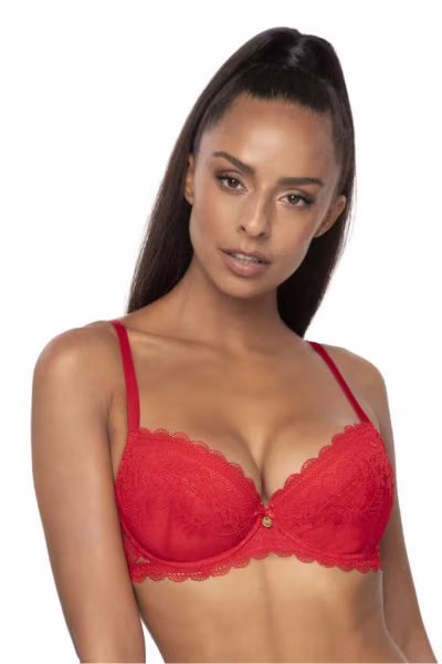 Biustonosz push up Biustonosz Push-up Model Estelle M-0198/11/1 Red - Mat — zdjęcie 1