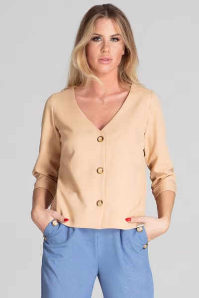 Koszula Damska Model M699 Beige - Figl — zdjęcie 1