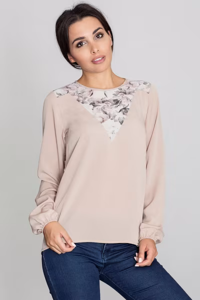 Bluzka Model M549 Beige - Figl — zdjęcie 1