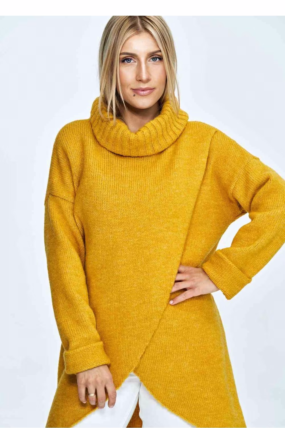 Golf Damski Model M891 Musztard - Figl