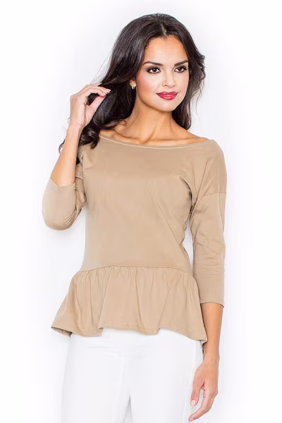 Bluzka Model 233 Beige - Figl — zdjęcie 1