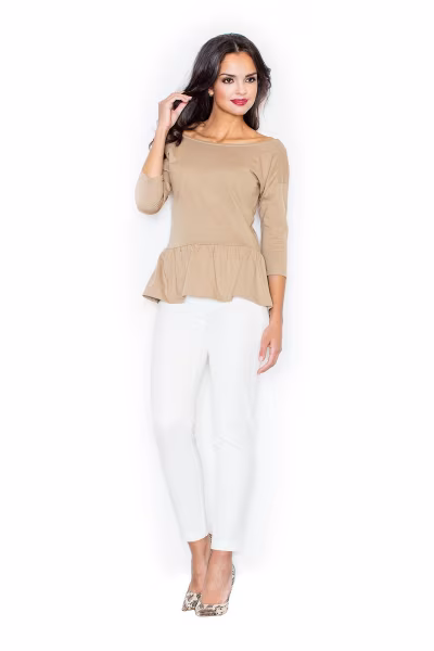 Bluzka Model 233 Beige - Figl — zdjęcie 2